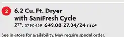 Home Hardware 6.2 Cu. Ft. Dryer with SaniFresh Cycle offer