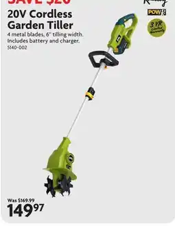 Home Hardware 20V Cordless Garden Tiller offer