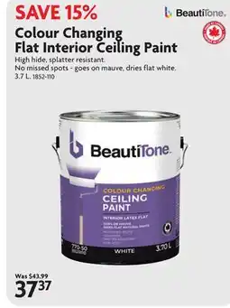 Home Hardware Colour Changing Flat Interior Ceiling Paint offer