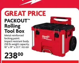 Home Hardware PACKOUT Rolling Tool Box offer