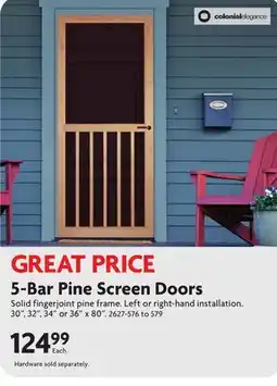 Home Hardware 5-Bar Pine Screen Doors offer