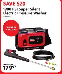 Home Hardware 1900 PSI Super Silent Electric Pressure Washer offer