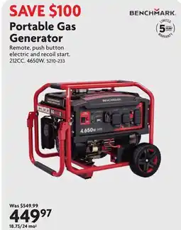 Home Hardware Portable Gas Generator offer