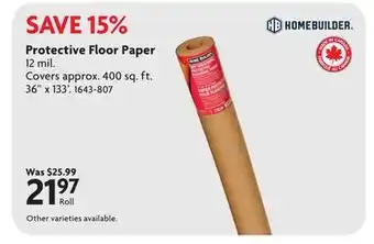 Home Hardware Protective Floor Paper offer