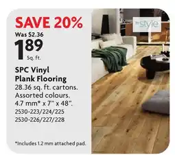 Home Hardware SPC Vinyl Plank Flooring offer