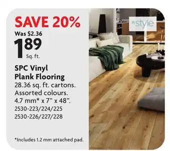 Home Hardware SPC Vinyl Plank Flooring offer