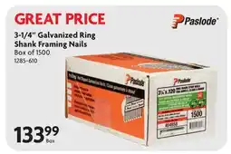 Home Hardware 3-1/4 Galvanized Ring Shank Framing Nails offer