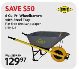 Home Hardware 6 Cu. Ft. Wheelbarrow with Steel Tray offer