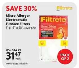 Home Hardware Micro Allergen Electrostatic Furnace Filters offer