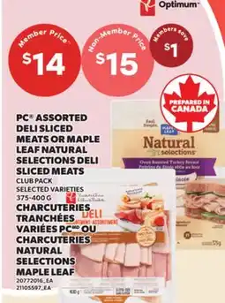 Valu-mart PC ASSORTED DELI SLICED MEATS OR MAPLE LEAF NATURAL SELECTIONS DELI SLICED MEATS offer