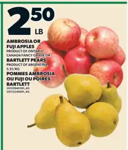 Valu-mart POMMES AMBROSIA OU FUJI OU POIRES BARTLETT offer