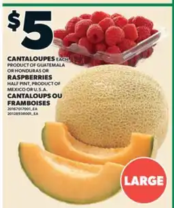 Valu-mart CANTALOUPS OU FRAMBOISES | CANTALOUPES OR RASPBERRIES offer