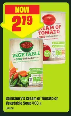 FreshCo Sainsbury's Cream of Tomato or Vegetable Soup offer