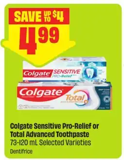 FreshCo Colgate Sensitive Pro-Relief or Total Advanced Toothpaste 73-120 mL Selected Varieties offer