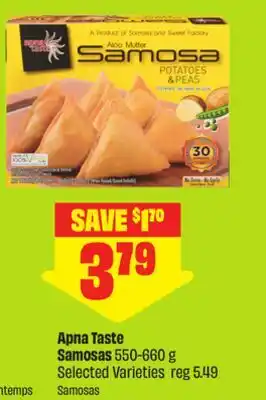 FreshCo Apna Taste samosas 550-660 g Selected Varieties offer