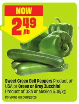 FreshCo Sweet Green Bell Peppers Product of USA or Green or Grey Zucchini Product of USA or Mexico 5.49/kg offer