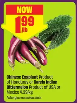 FreshCo Chinese Eggplant Product of Honduras or Karela Indian Bittermelon Product of USA or Mexico, 4.39/kg offer