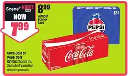 FreshCo Coca-Cola or Pepsi Soft Drinks 12x355 mL Selected Varieties offer