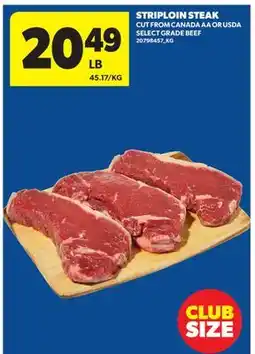 Real Canadian Superstore STRIPLOIN STEAK offer