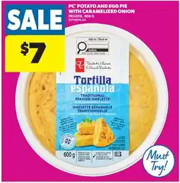 Real Canadian Superstore PC POTATO AND EGG PIE WITH CARAMELIZED ONION offer
