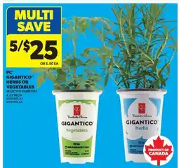 Real Canadian Superstore PC GIGANTICO HERBS OR VEGETABLES, 4.33 INCH offer