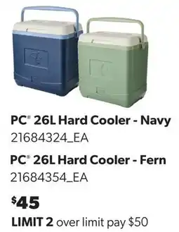 Real Canadian Superstore PC 26L HARD COOLER - NAVY, PC 26L Hard Cooler - Fern offer