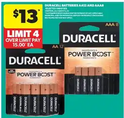 Real Canadian Superstore DURACELL BATTERIES AA12 AND AAA8 offer