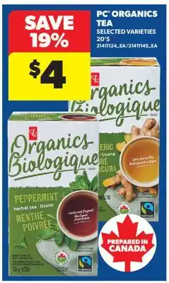 Real Canadian Superstore PC ORGANICS TEA, 20' S offer