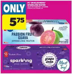 Real Canadian Superstore PC OR BLUE MENU SPARKLING WATER offer