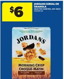 Real Canadian Superstore JORDANS CEREAL OR GRANOLA offer