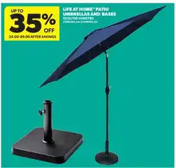 Real Canadian Superstore LIFE AT HOME PATIO UMBRELLAS AND BASES offer