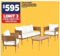 Real Canadian Superstore LIFE AT HOME 4 PIECE SHELBURNE CONVERSATION SET offer