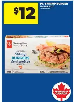 Real Canadian Superstore PC SHRIMP BURGER offer