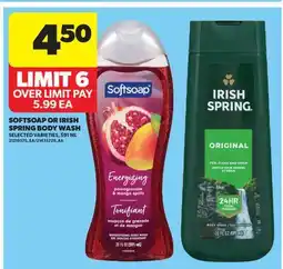 Real Canadian Superstore SOFTSOAP OR IRISH SPRING BODY WASH offer