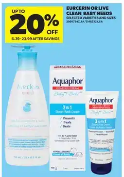 Real Canadian Superstore EURCERIN OR LIVE CLEAN BABY NEEDS offer