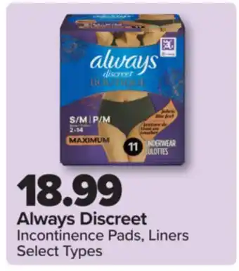 PharmaChoice Always Discreet Incontinence Pads, Liners offer