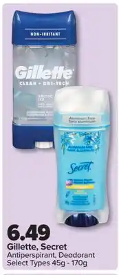 PharmaChoice Gillette, Secret Antiperspirant, Deodorant offer