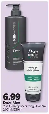 PharmaChoice Dove Men 2 in 1 Shampoo Strong Hold Gel offer