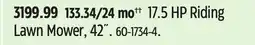 Canadian Tire troy built 17.5 HP Riding Lawn Mower, 42˝ offer