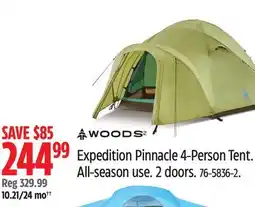 Canadian Tire Woods Expedition Pinnacle 4-Person Tent offer