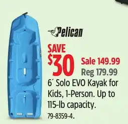 Canadian Tire Pelican 6´ Solo EVO Kayak for Kids offer