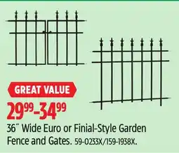 Canadian Tire Panacea 36˝ Wide Euro or Finial-Style Garden Fence and Gates offer
