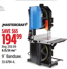 Canadian Tire Mastercraft 9˝ Bandsaw offer