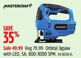 Canadian Tire Mastercraft Orbital Jigsaw with LED offer