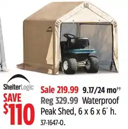 Canadian Tire Shelter Logic Waterproof Peak Shed offer