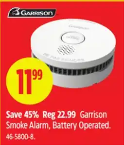Canadian Tire Garrison Smoke Alarm offer