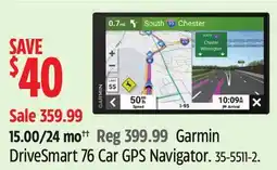 Canadian Tire Garmin DriveSmart 76 Car GPS Navigator offer