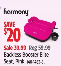 Canadian Tire Harmony Backless Booster Elite Seat, Pink offer