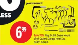 Canadian Tire Mastercraft Screw Mount Vinyl-Coated Storage Hook Set offer