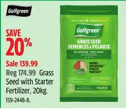 Canadian Tire Golfgreen Seed with Starter Fertilizer, 20kg offer